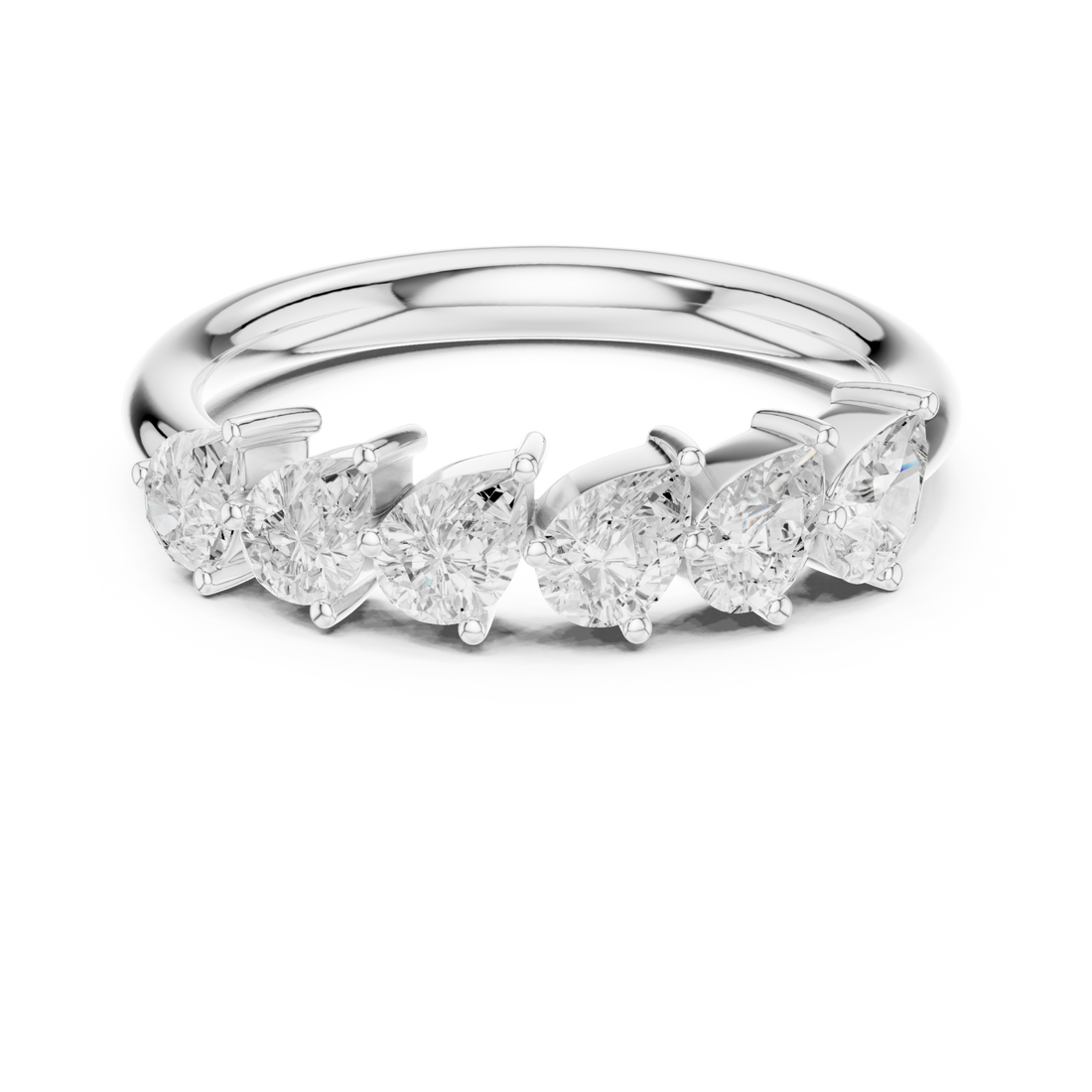  White Gold Eternal Luster Graceful Row Band Right View