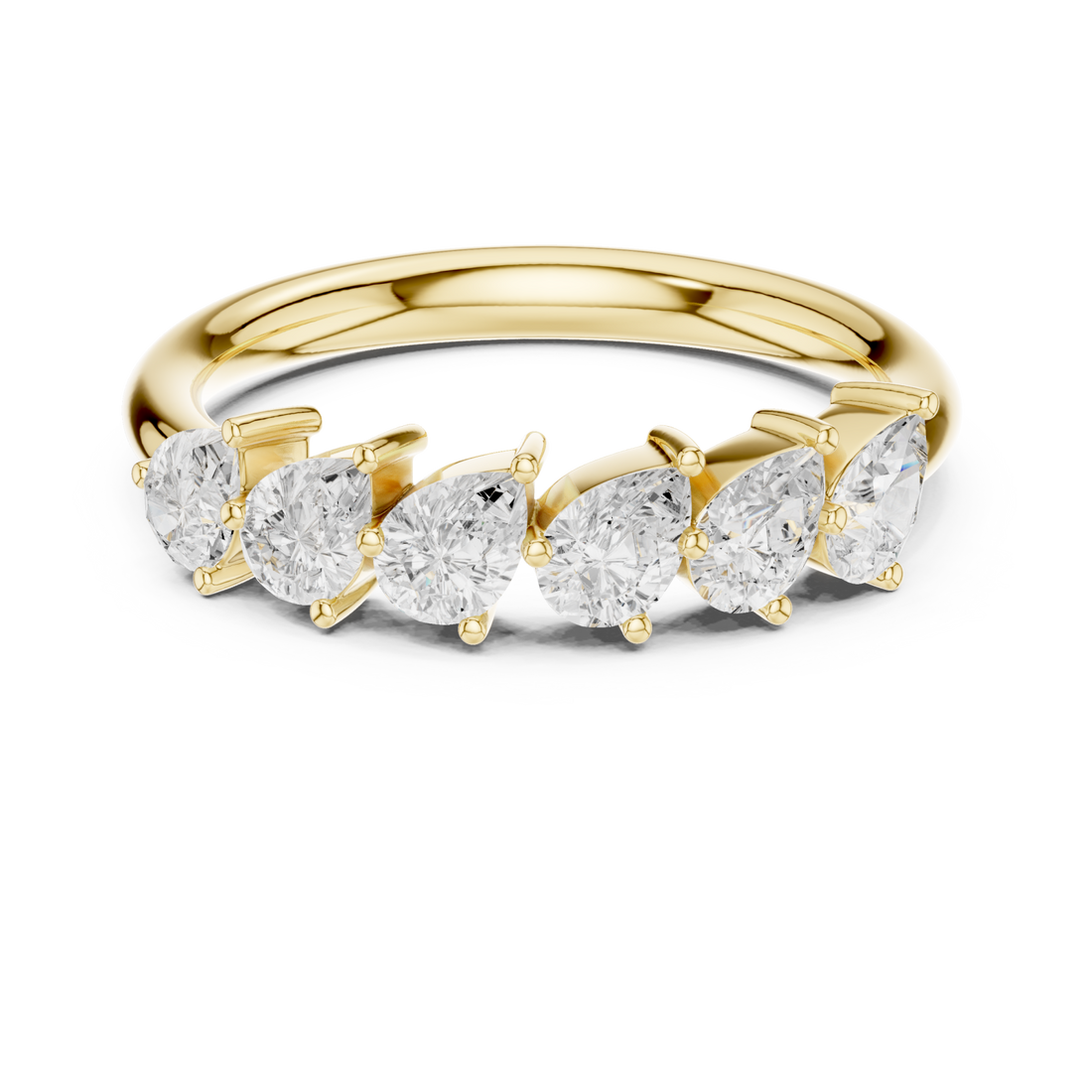 Gold Eternal Luster Graceful Row Band Right View