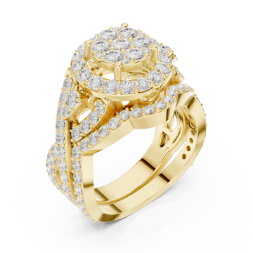 Gold Enchanted Spiral Radiance Cocktail Ring Right View