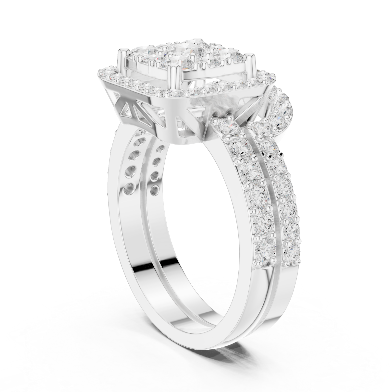  White Gold Radiant Bloom Royale Ring Left View