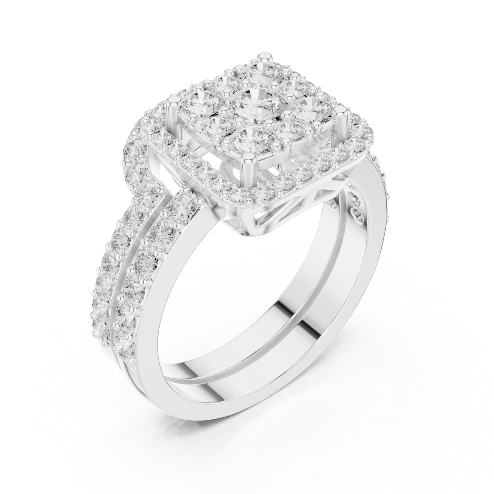  White Gold Radiant Bloom Royale Ring Right View