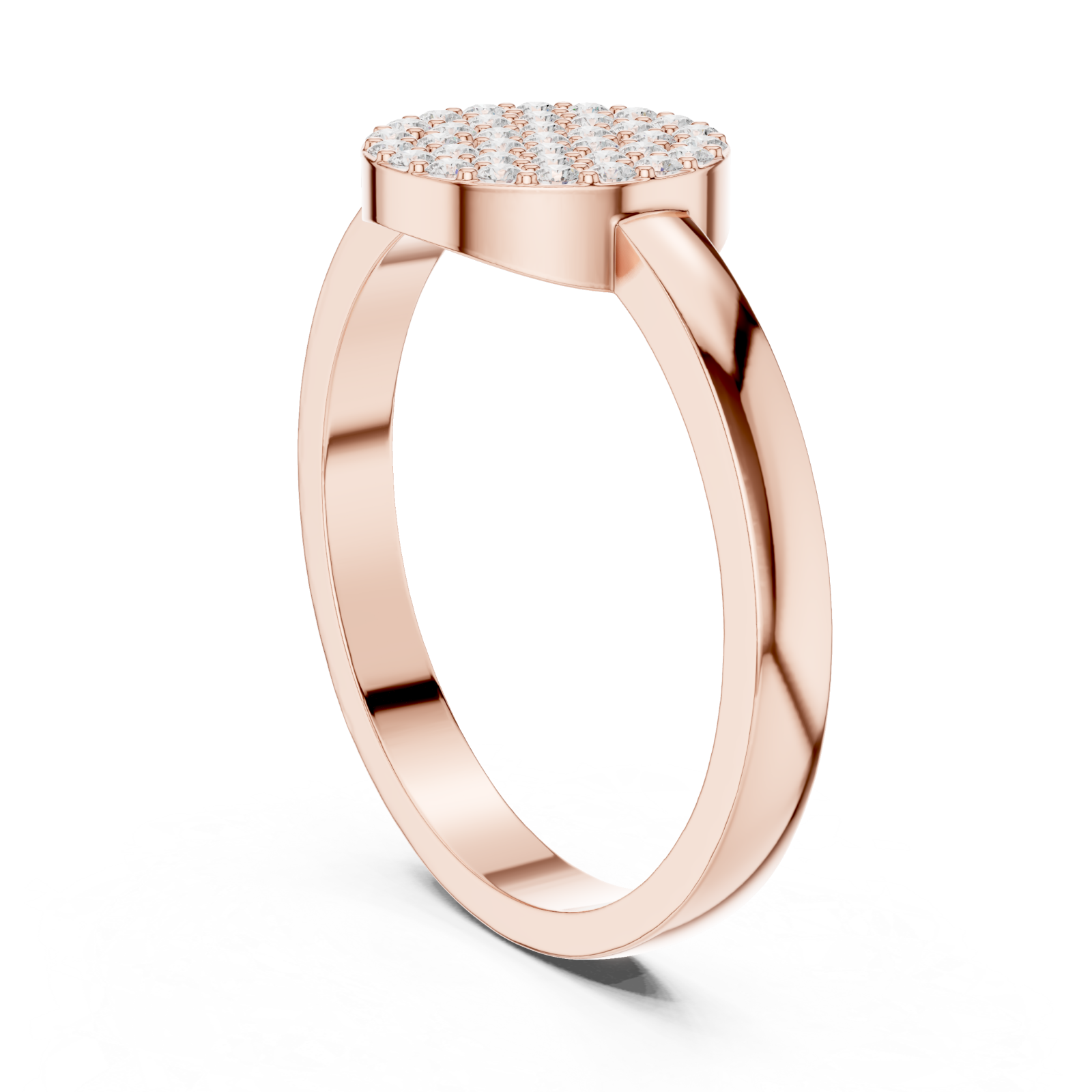  Rose Gold Opulent Harmony Pavé Disc Elegance Ring Left View