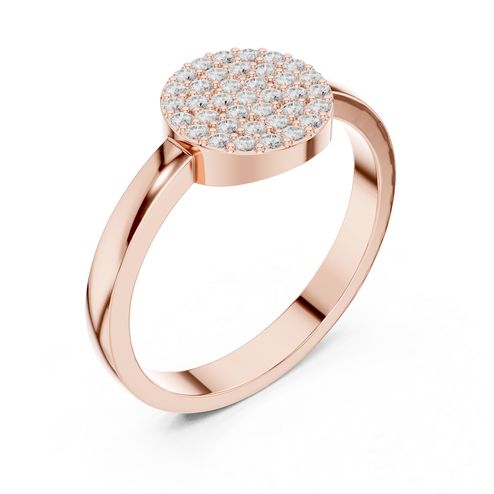  Rose Gold Opulent Harmony Pavé Disc Elegance Ring Right View
