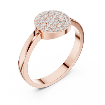  Rose Gold Opulent Harmony Pavé Disc Elegance Ring Right View