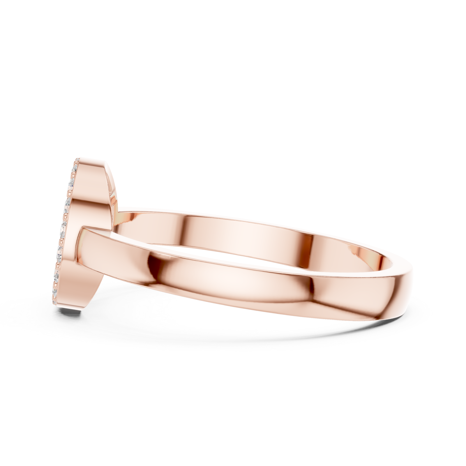  Rose Gold Opulent Harmony Pavé Disc Elegance Ring Side View