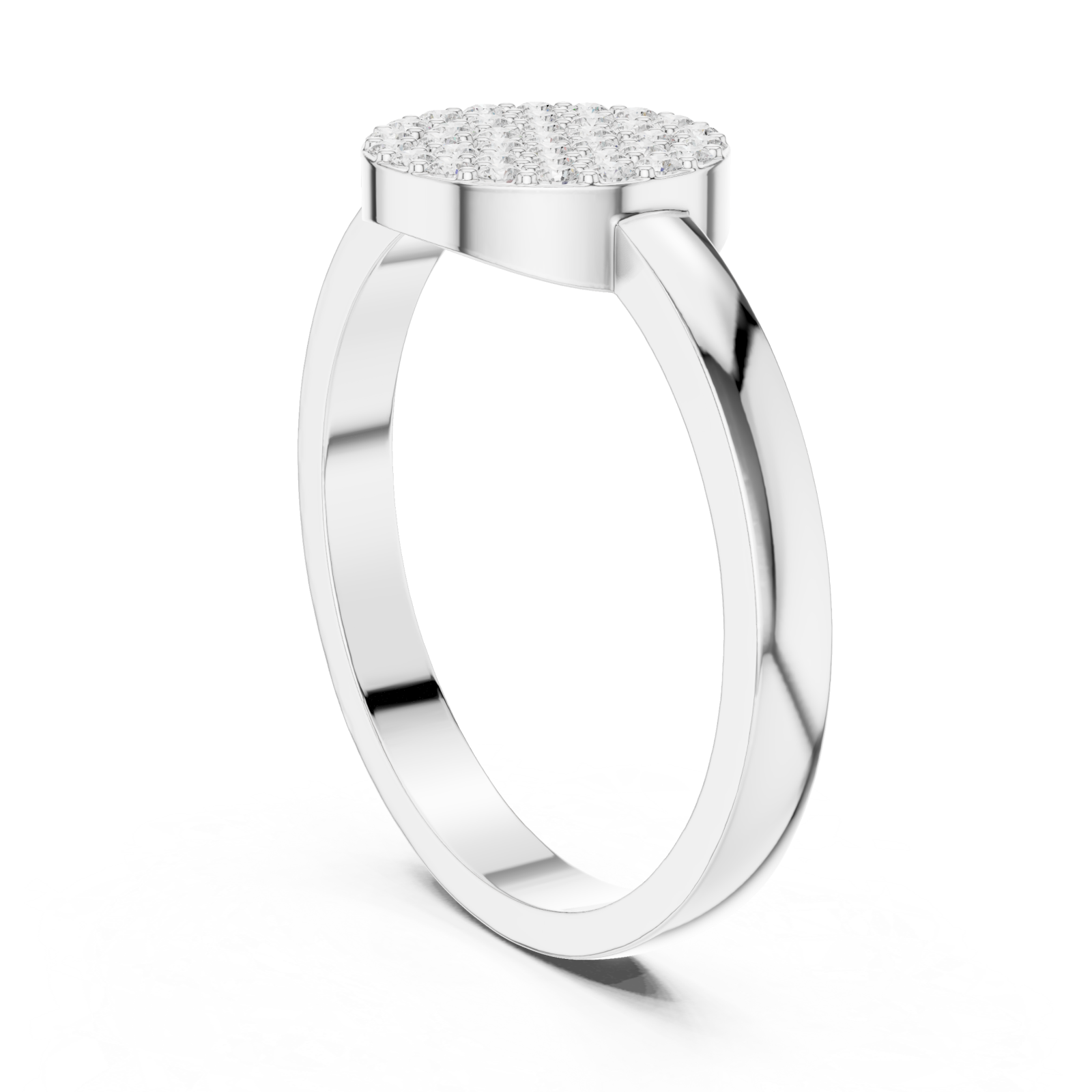  White Gold Opulent Harmony Pavé Disc Elegance Ring Left View
