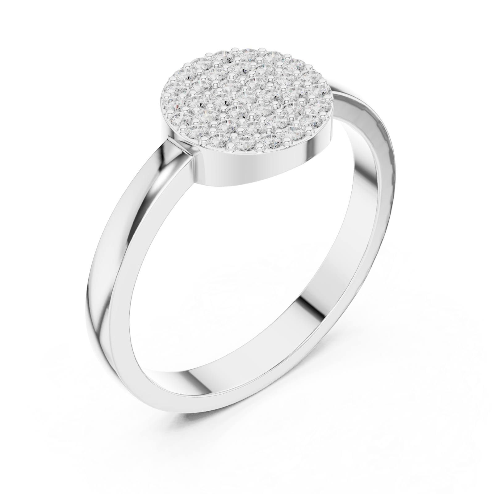  White Gold Opulent Harmony Pavé Disc Elegance Ring Right View