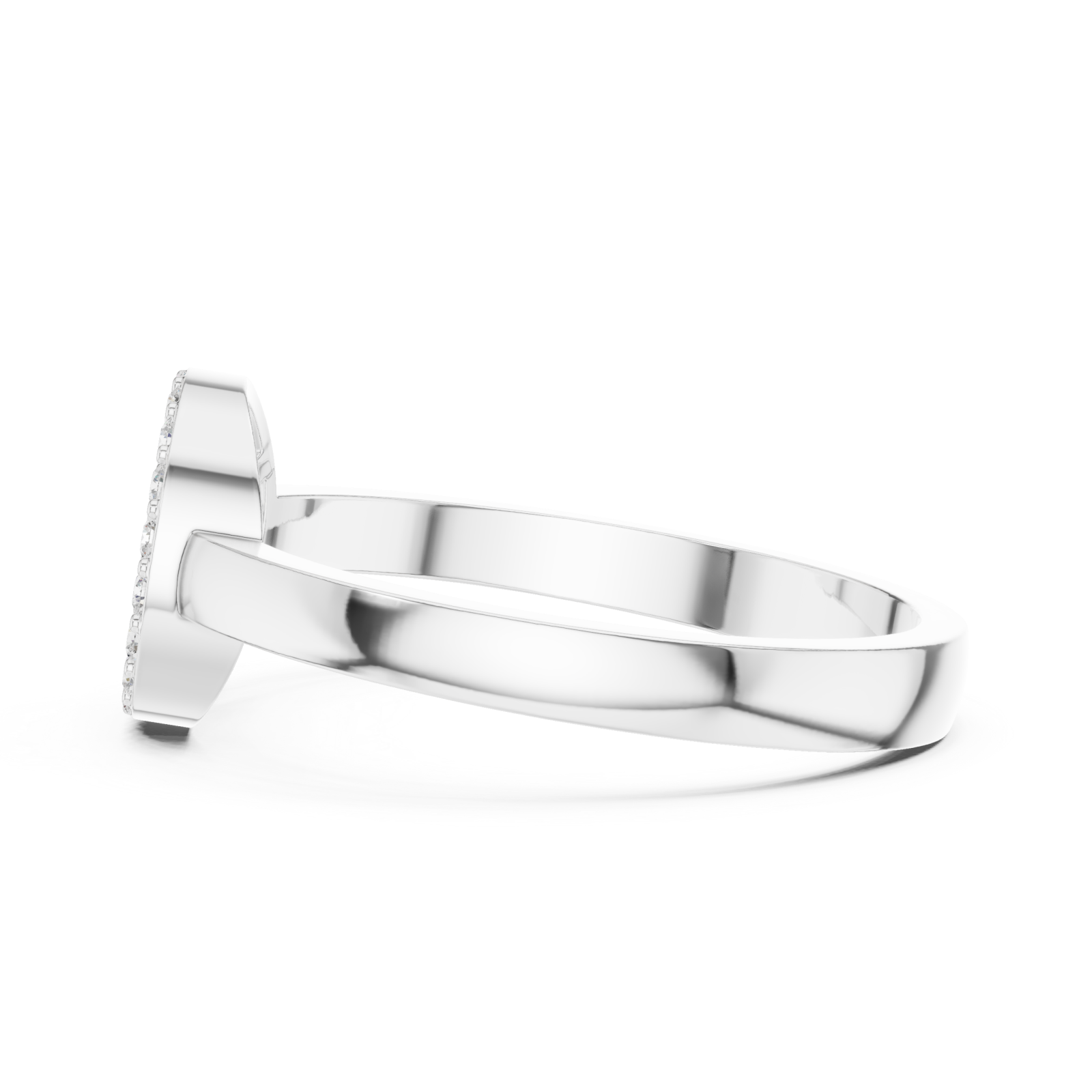  White Gold Opulent Harmony Pavé Disc Elegance Ring Side View