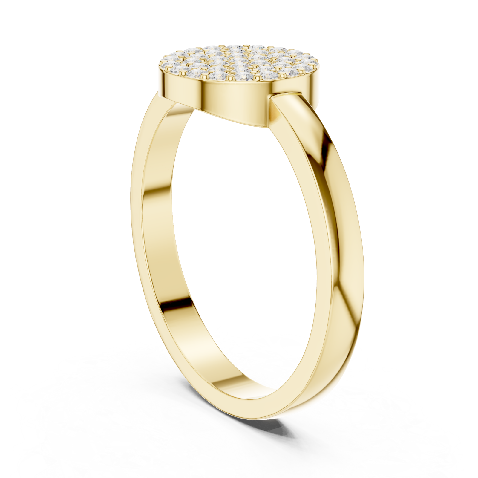  Gold Opulent Harmony Pavé Disc Elegance Ring Left View