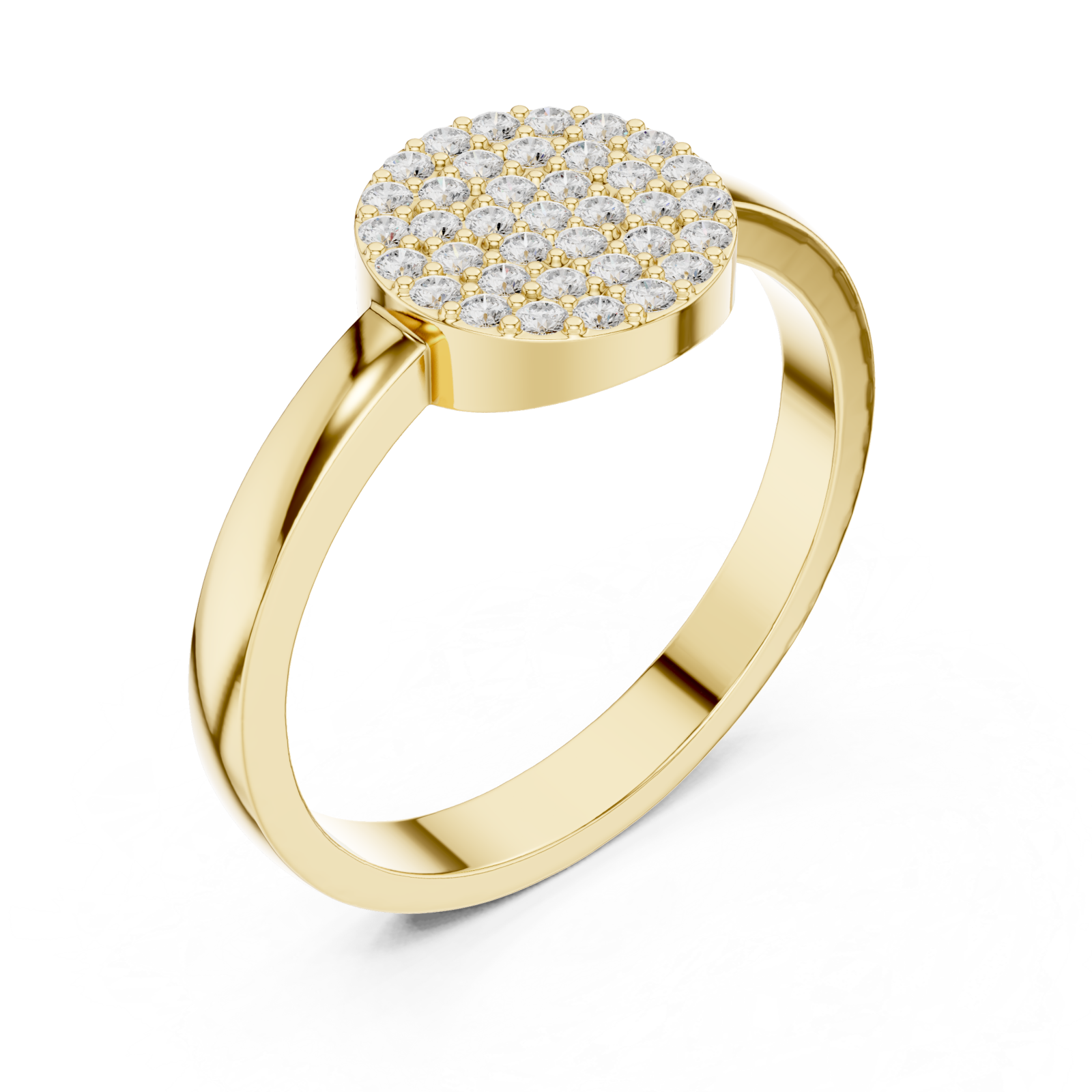 Gold Opulent Harmony Pavé Disc Elegance Ring Right View