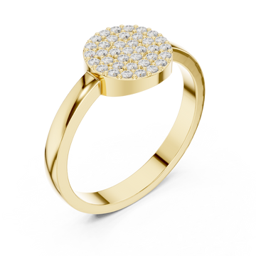Gold Opulent Harmony Pavé Disc Elegance Ring Right View