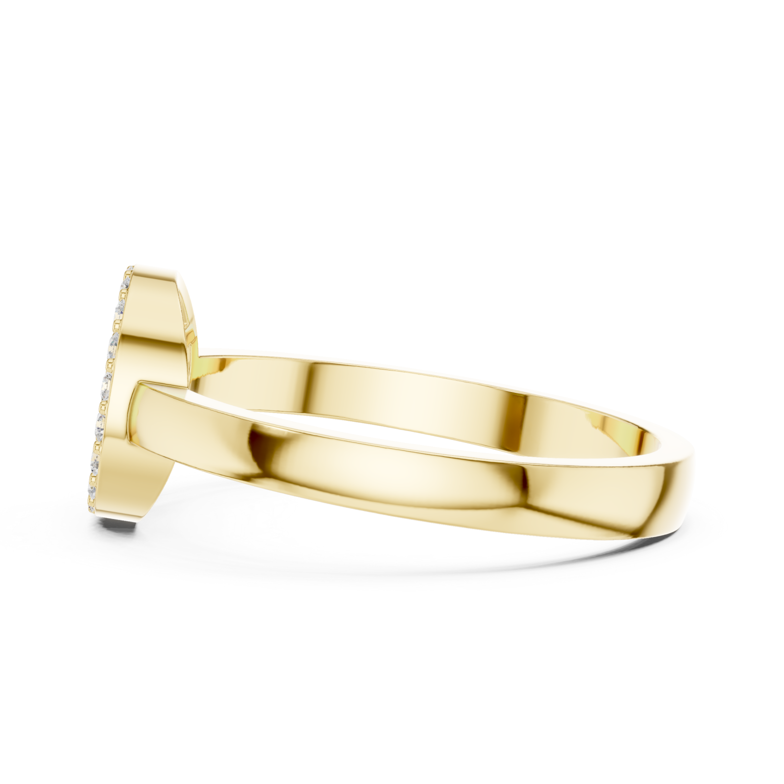  Gold Opulent Harmony Pavé Disc Elegance Ring Side View