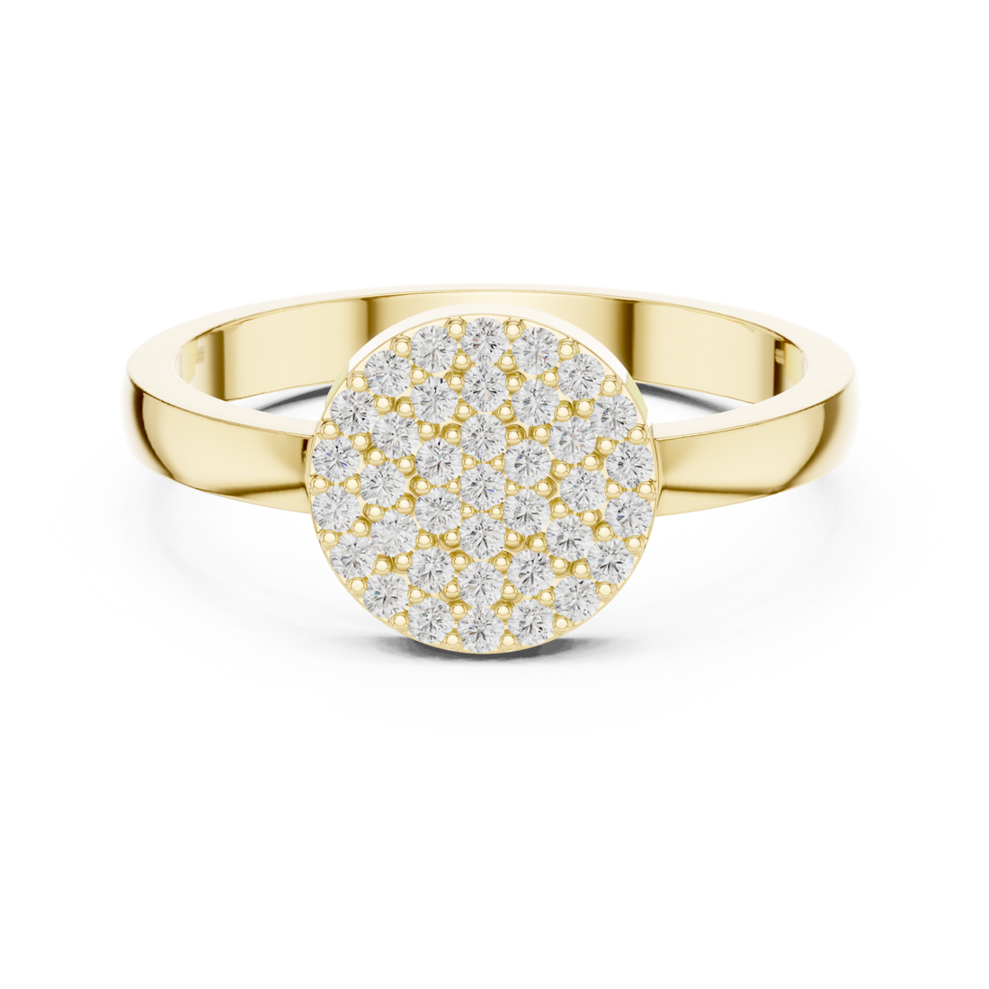 Gold Opulent Harmony Pavé Disc Elegance Ring Right View