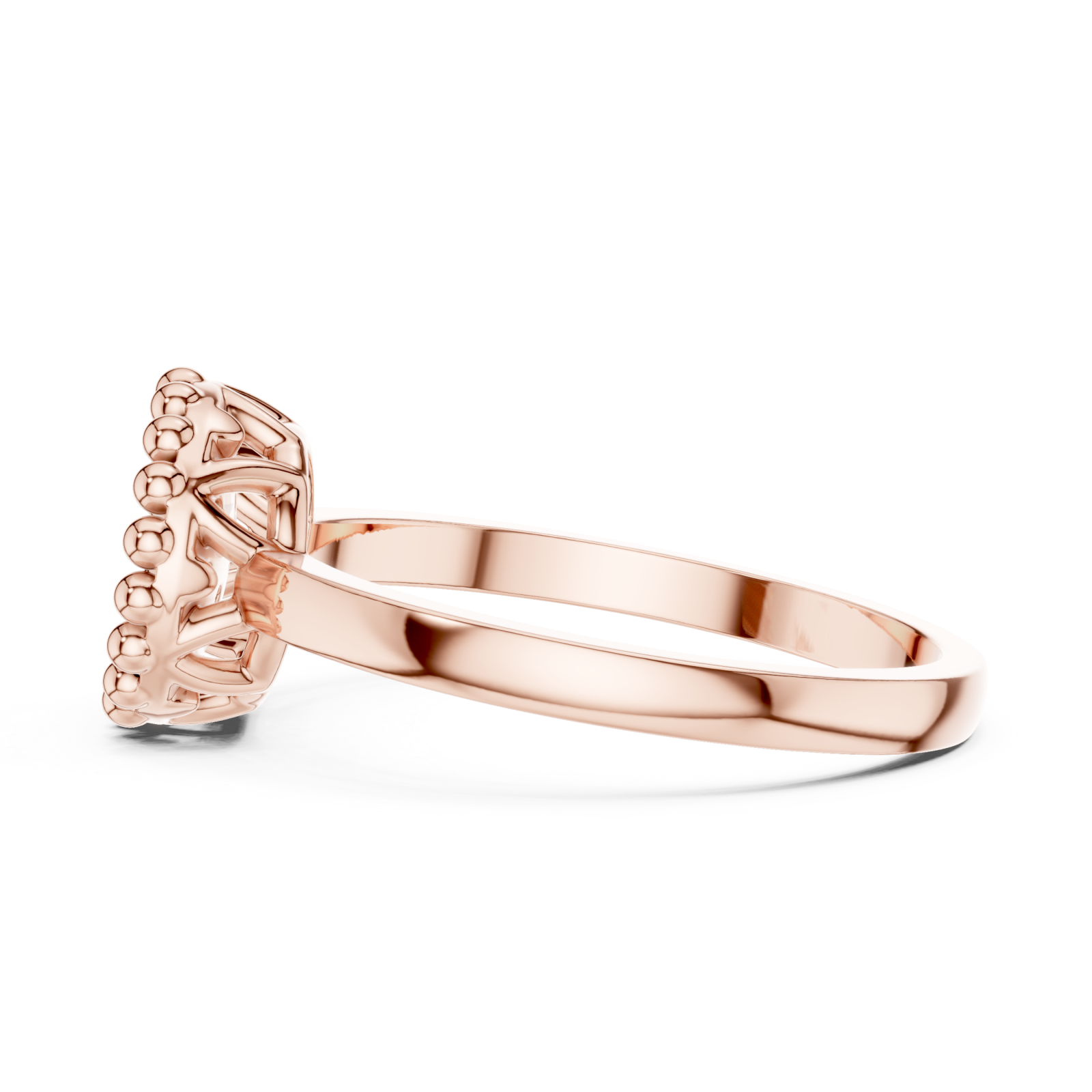  Rose Gold Enchanted Classic Cluster Band Ring Side View