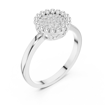  White Gold Enchanted Classic Cluster Band Ring Right View