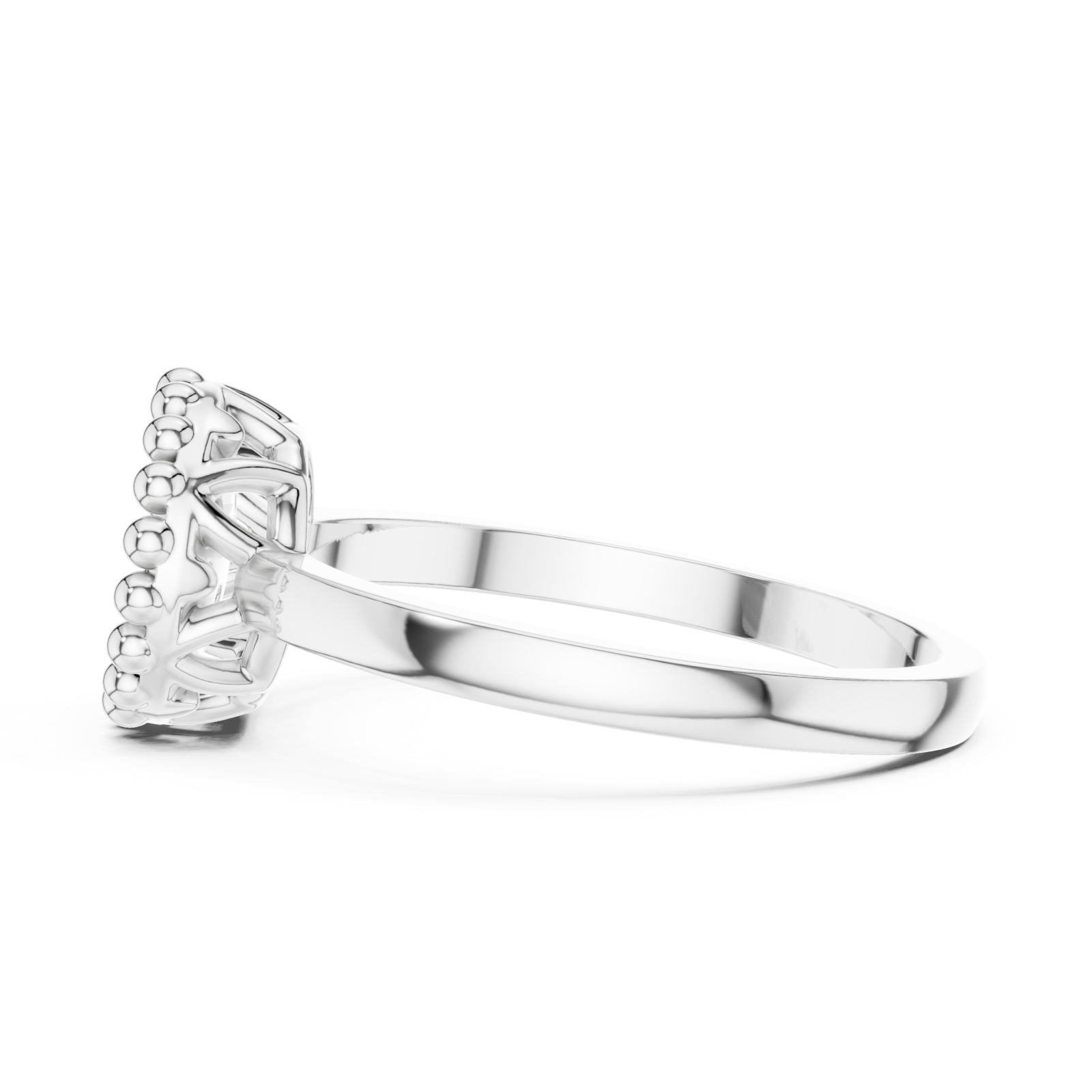  White Gold Enchanted Classic Cluster Band Ring Side View