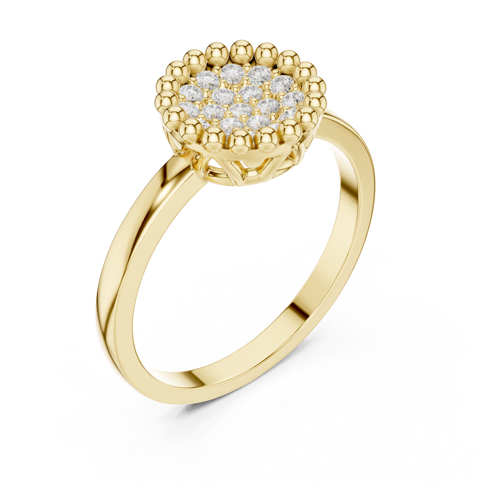 Gold Enchanted Classic Cluster Band Ring Right View