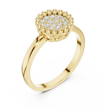Gold Enchanted Classic Cluster Band Ring Right View