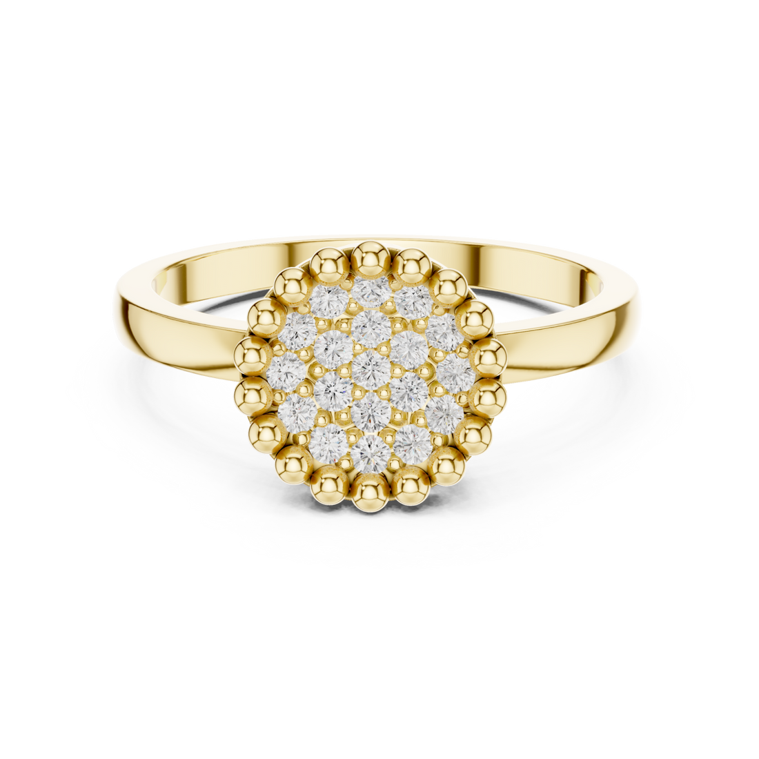 Gold Enchanted Classic Cluster Band Ring Right View