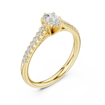 Gold Radiant Embrace Pave Accent Bridal Ring Right View