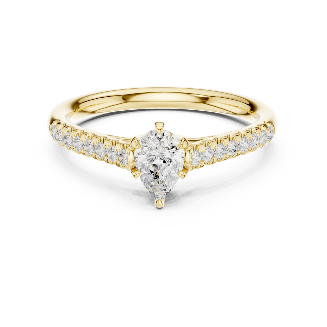 Gold Radiant Embrace Pave Accent Bridal Ring Right View