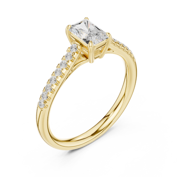 Gold Luminous Cascade Solitaire Engagement Ring Right View
