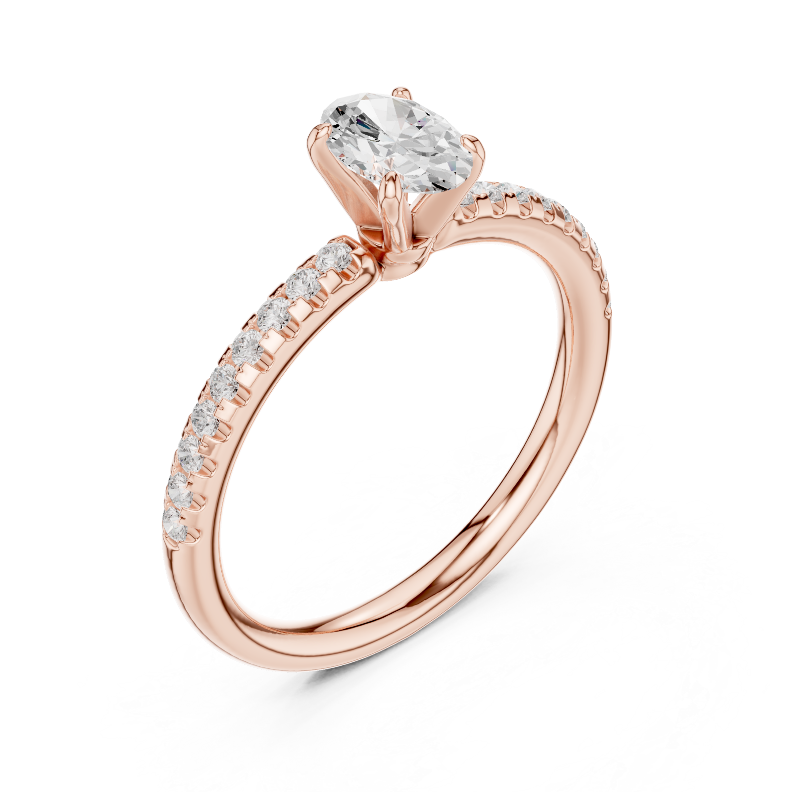  Rose Gold Serene Blush Blossom Solitaire Engagement Ring Right View