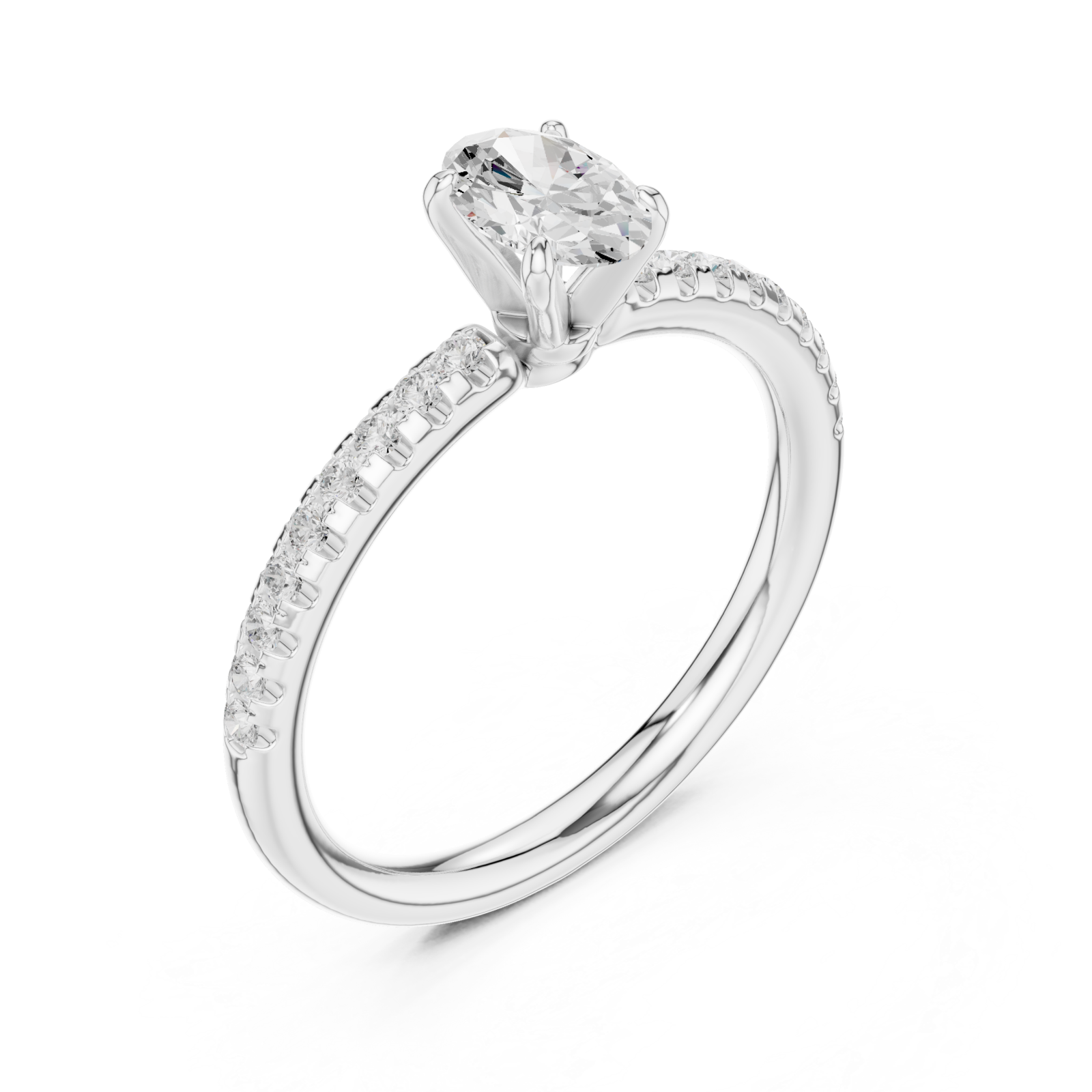  White Gold Serene Blush Blossom Solitaire Engagement Ring Right View