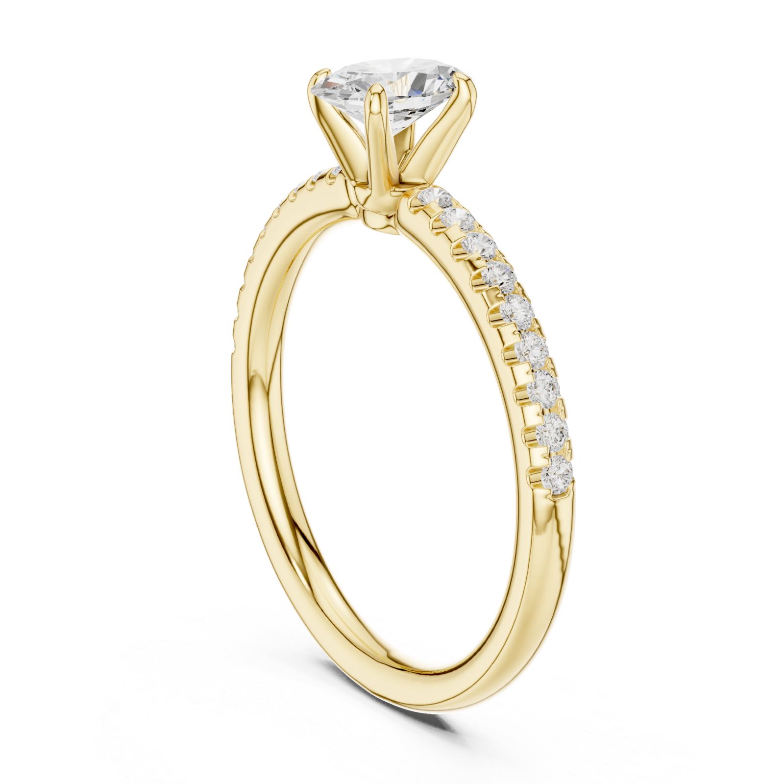  Gold Serene Blush Blossom Solitaire Engagement Ring Left View