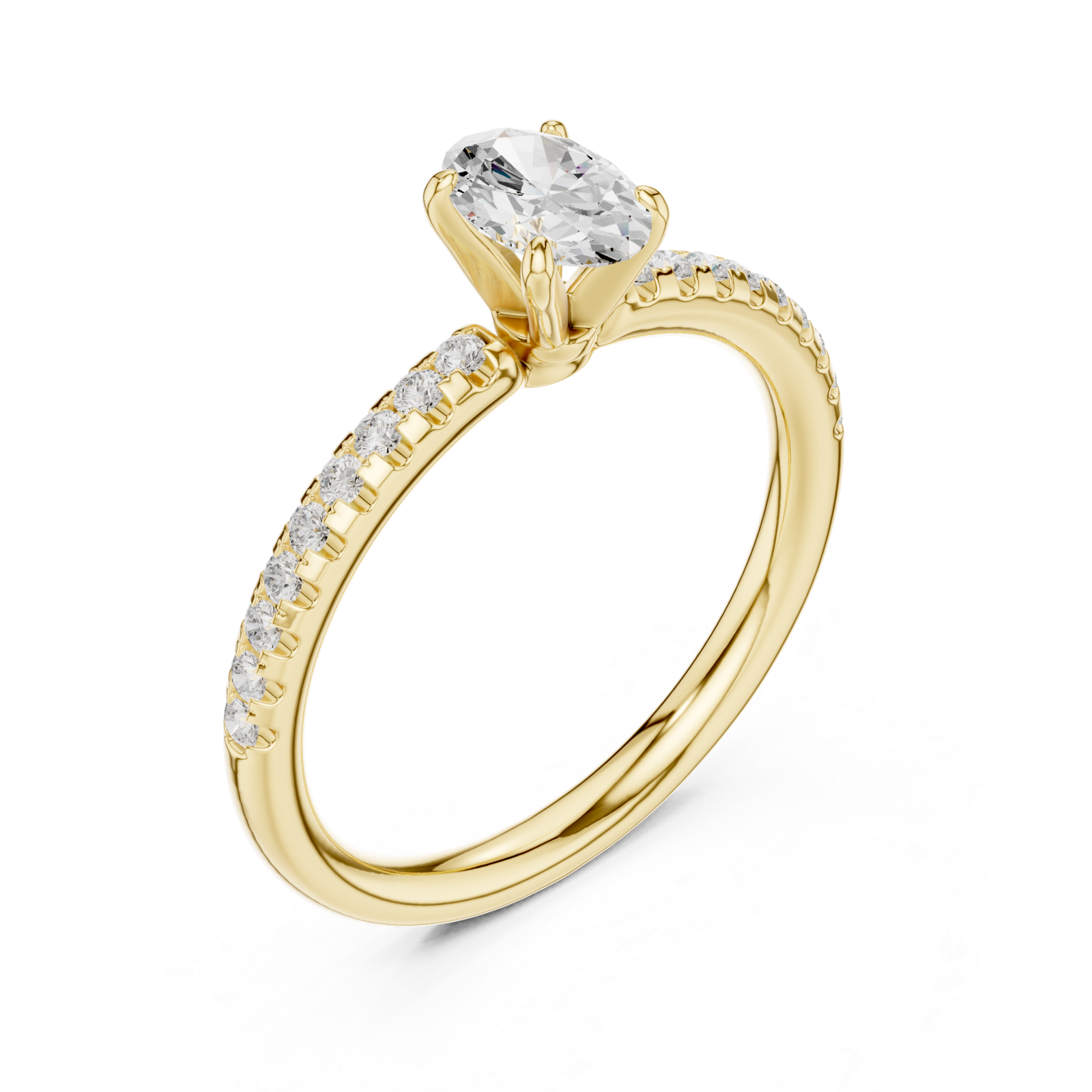 Gold Serene Blush Blossom Solitaire Engagement Ring Right View