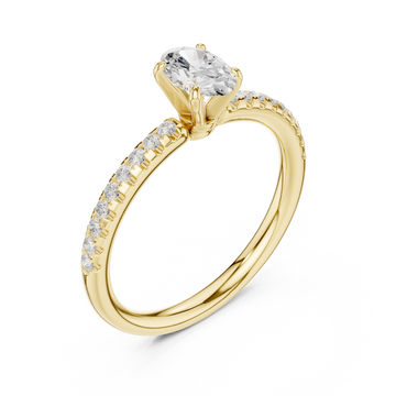 Gold Serene Blush Blossom Solitaire Engagement Ring Right View