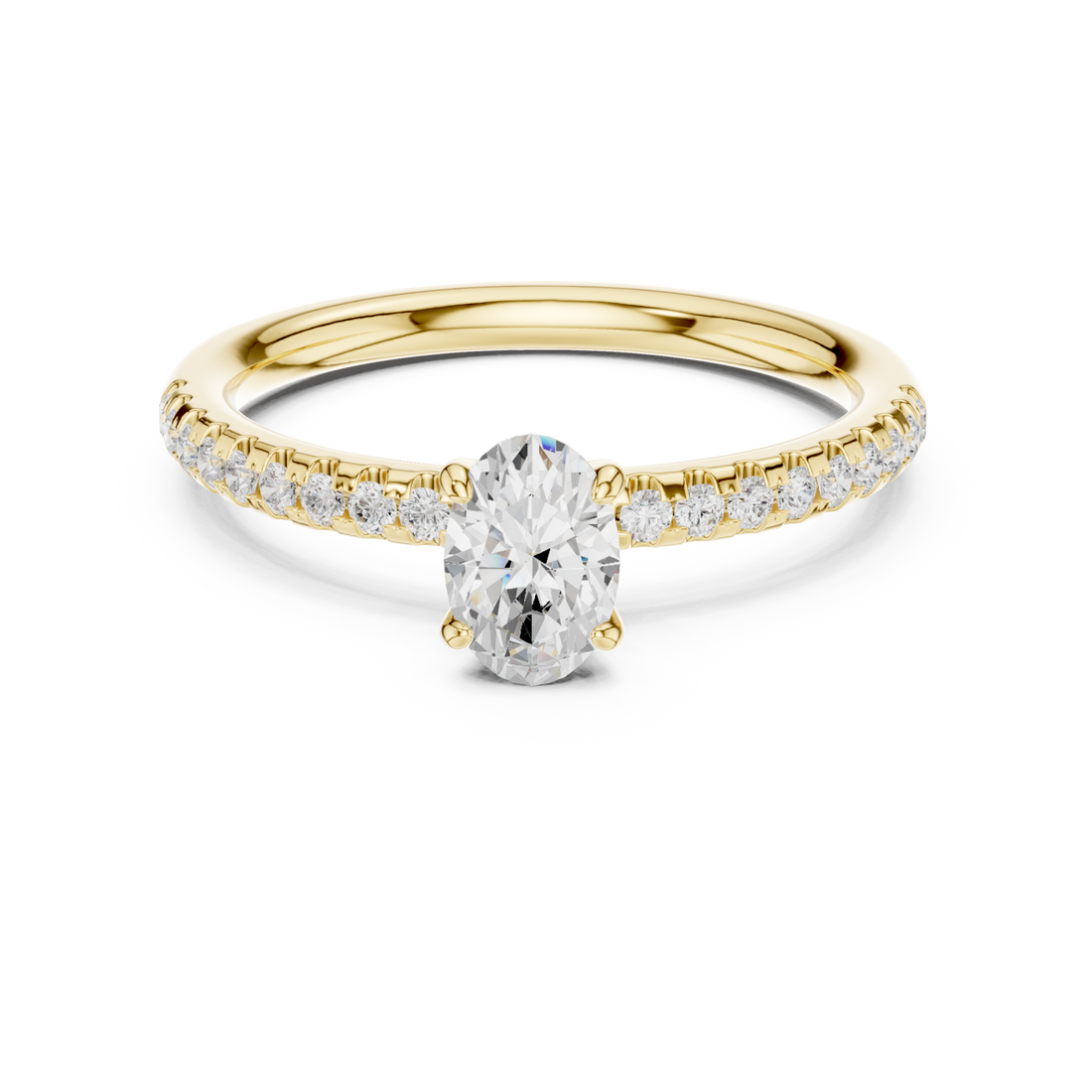 Gold Serene Blush Blossom Solitaire Engagement Ring Right View