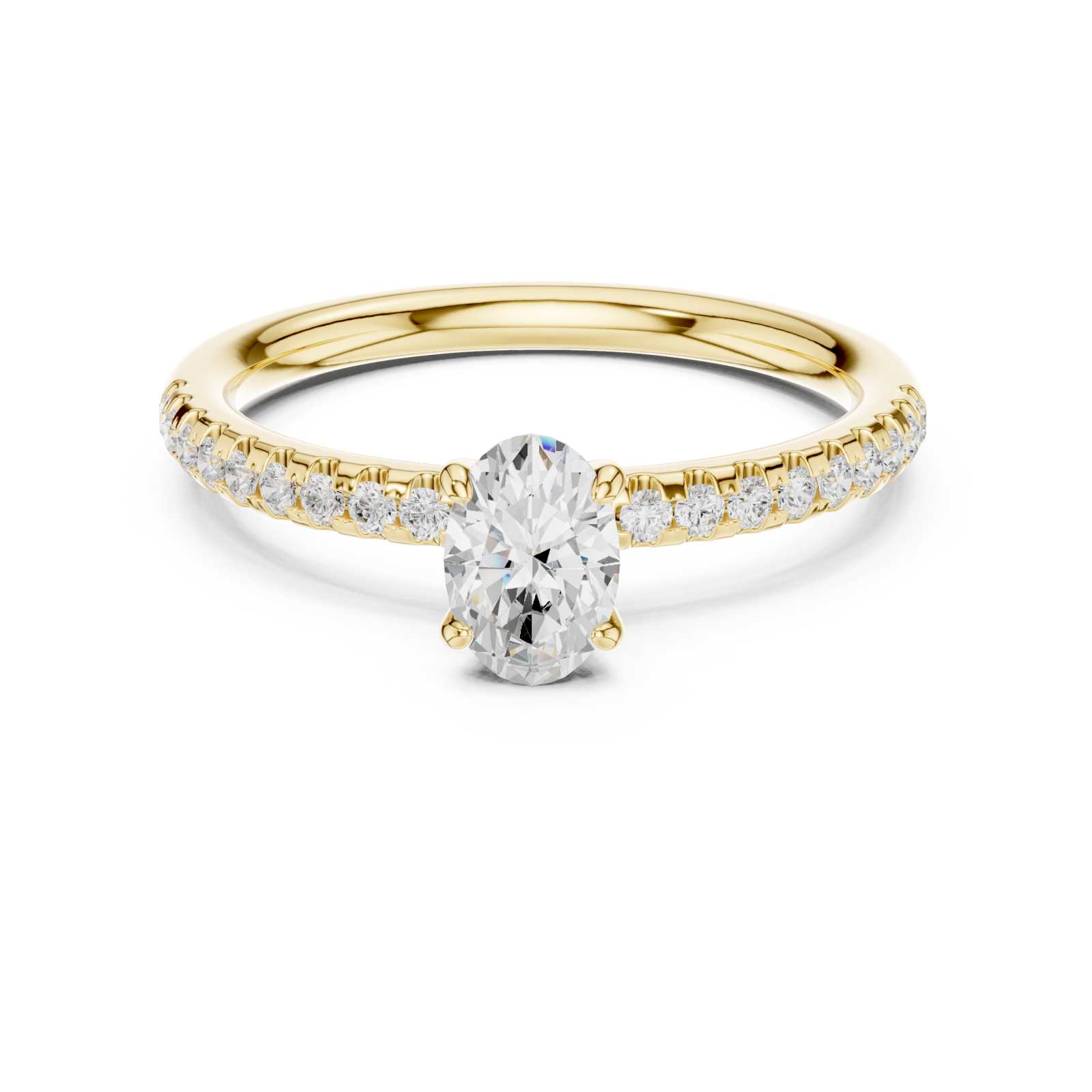  Gold Serene Blush Blossom Solitaire Engagement Ring Front View