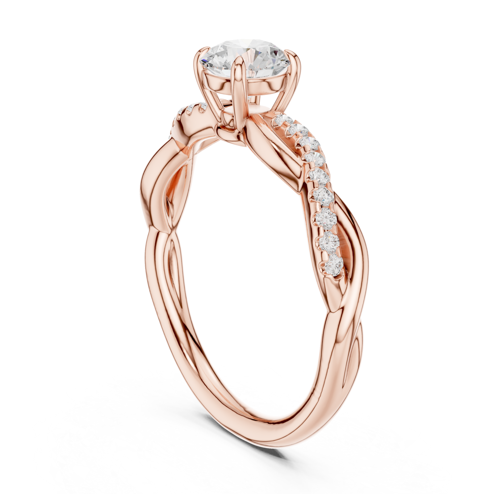  Rose Gold Radiant Allure Signature Ring Left View