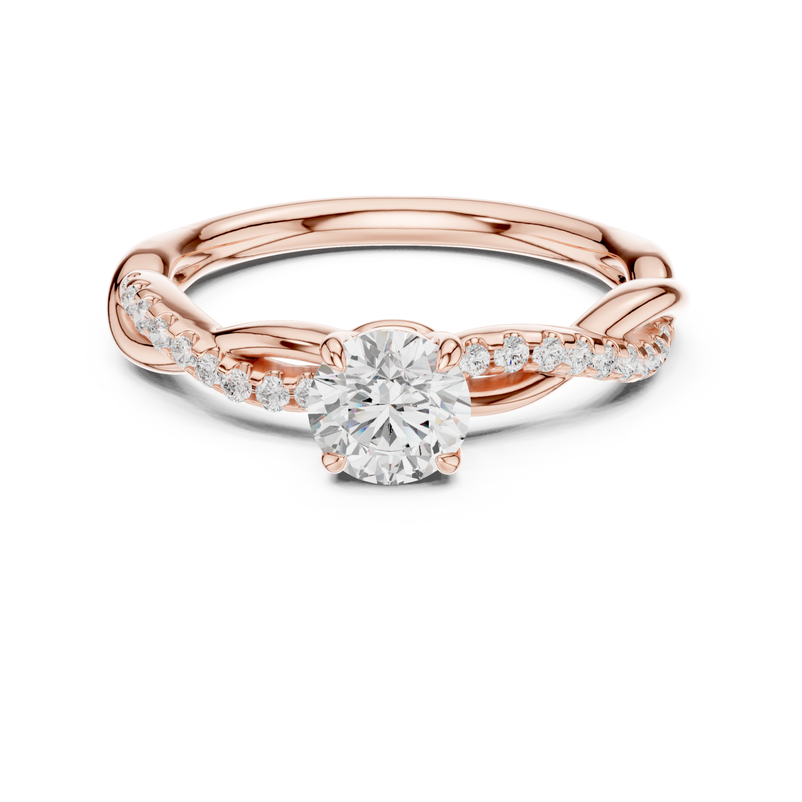  Rose Gold Radiant Allure Signature Ring Front View