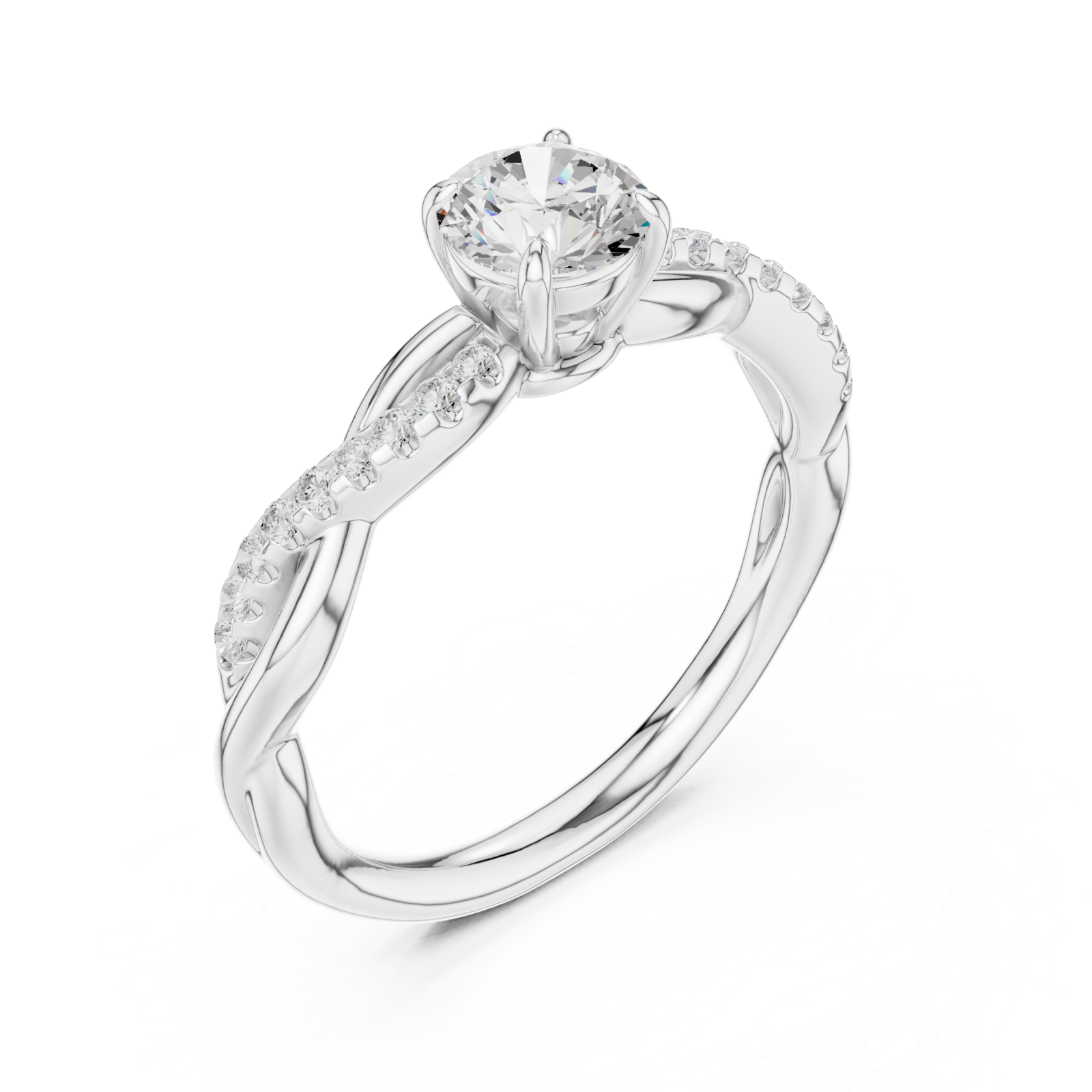  White Gold Radiant Allure Signature Ring Right View