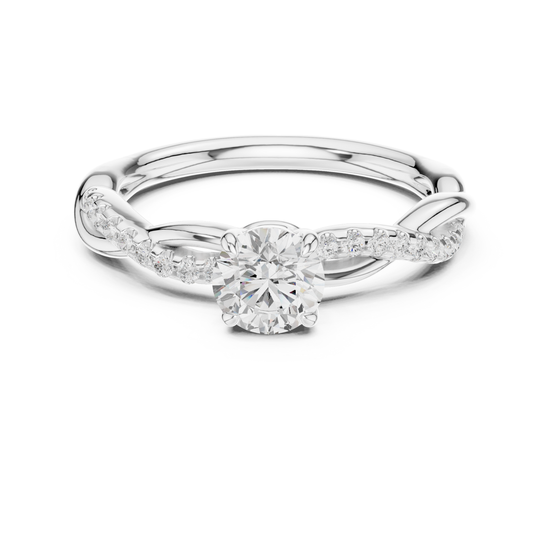  White Gold Radiant Allure Signature Ring Right View