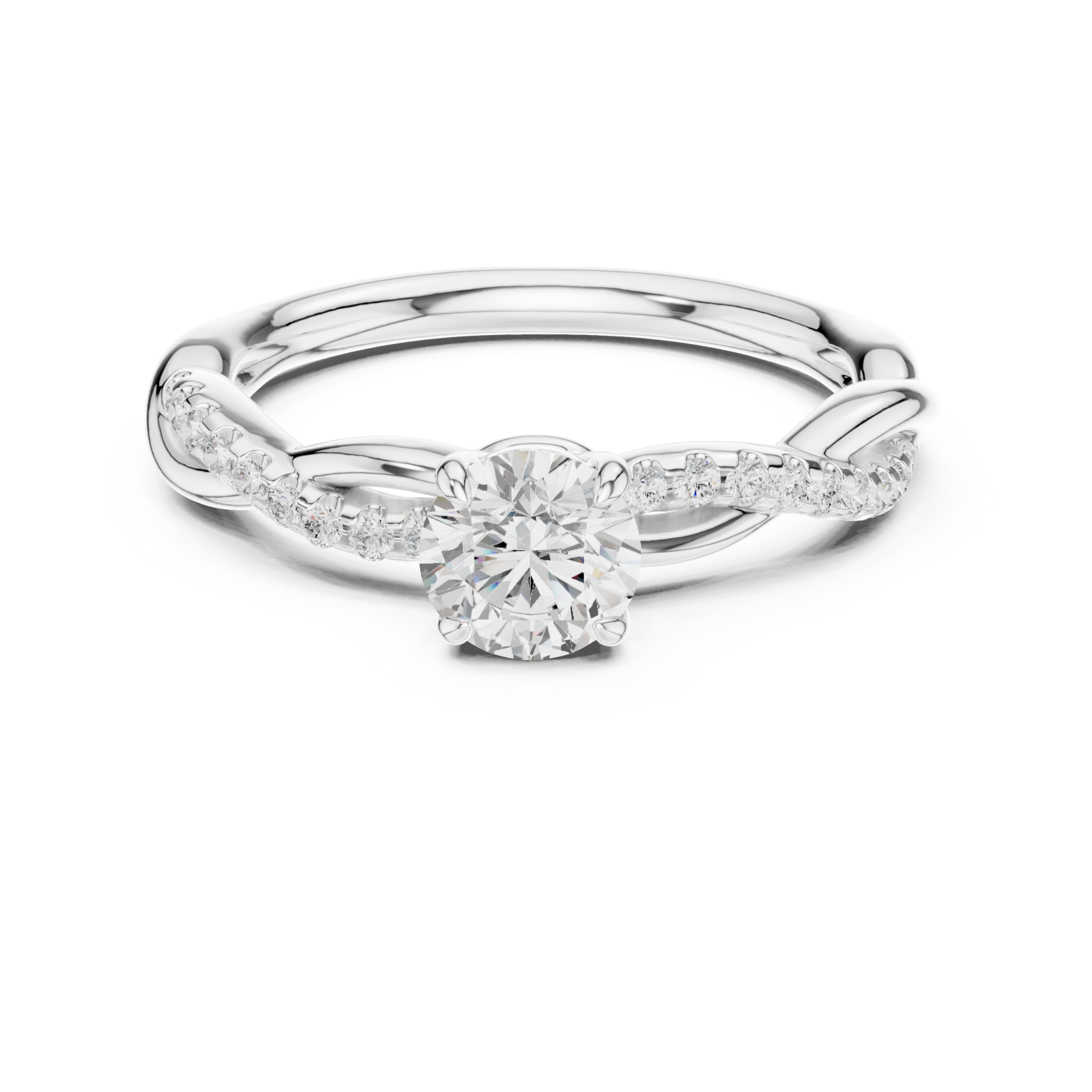  White Gold Radiant Allure Signature Ring Front View