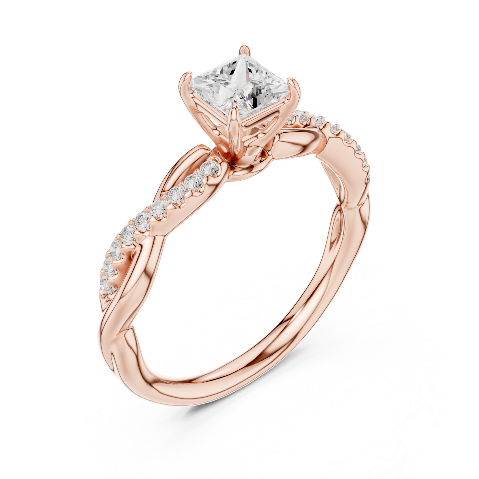  Rose Gold Gracewoven Radiance Eternity Engagement Ring Right View