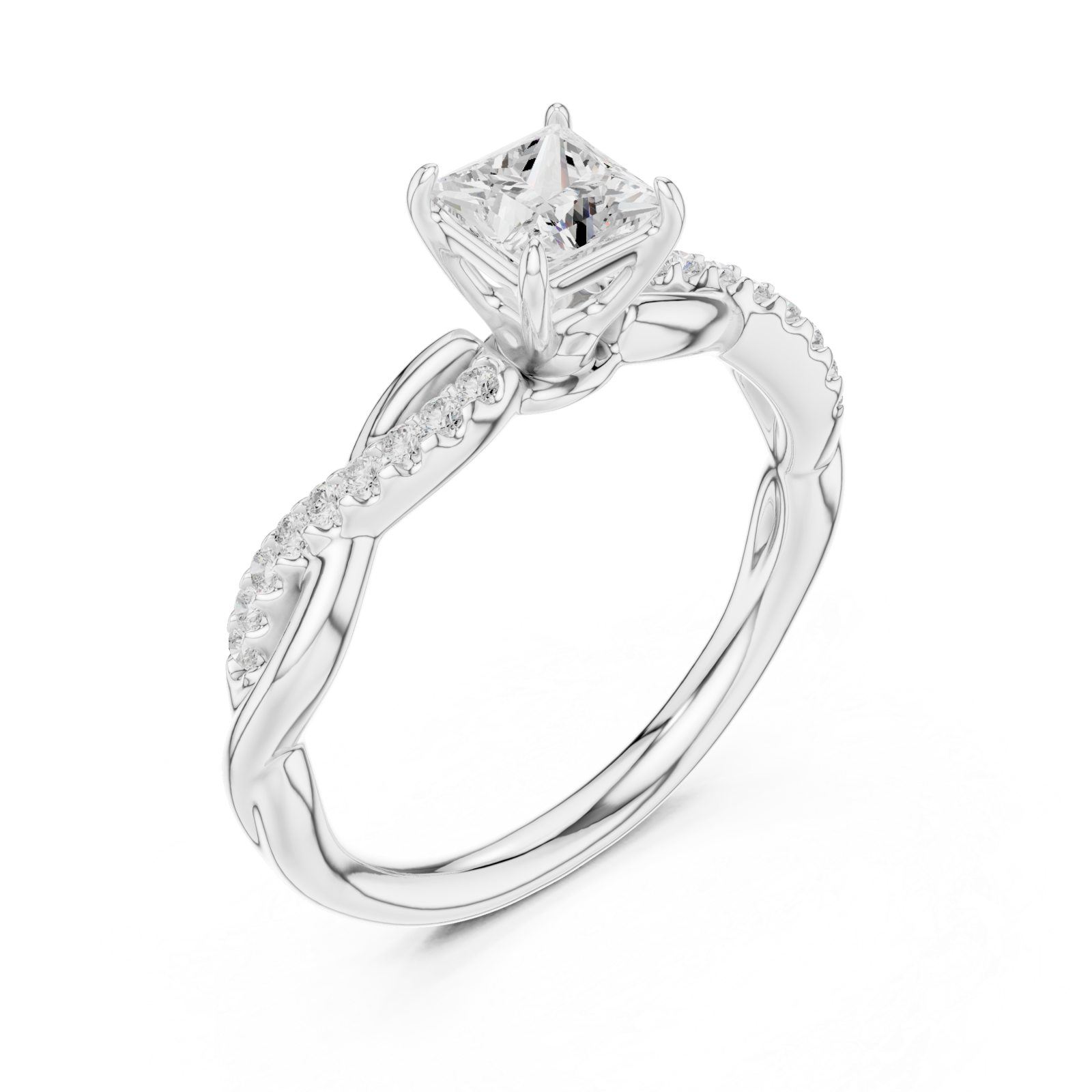  White Gold Gracewoven Radiance Eternity Engagement Ring Right View