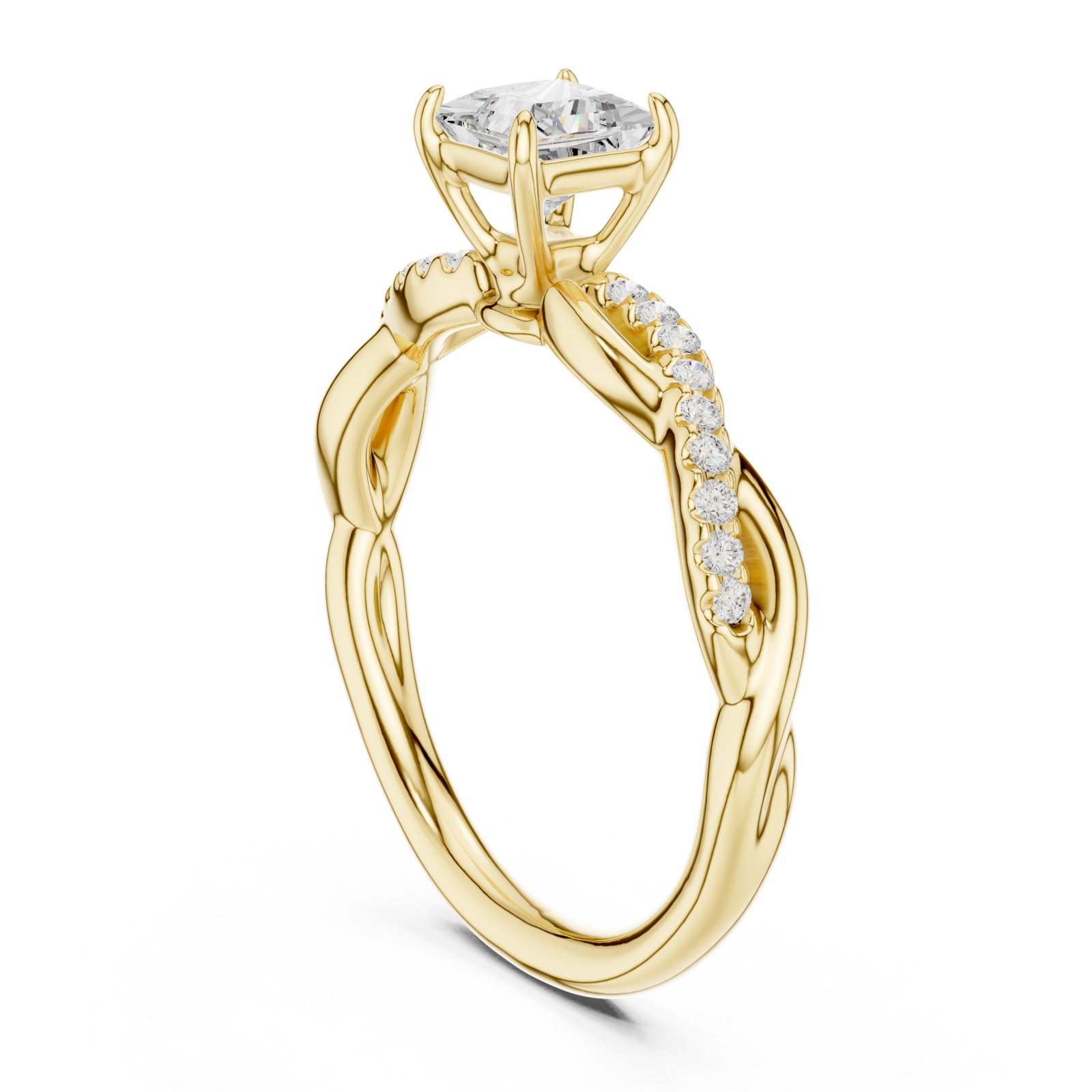  Gold Gracewoven Radiance Eternity Engagement Ring Left View