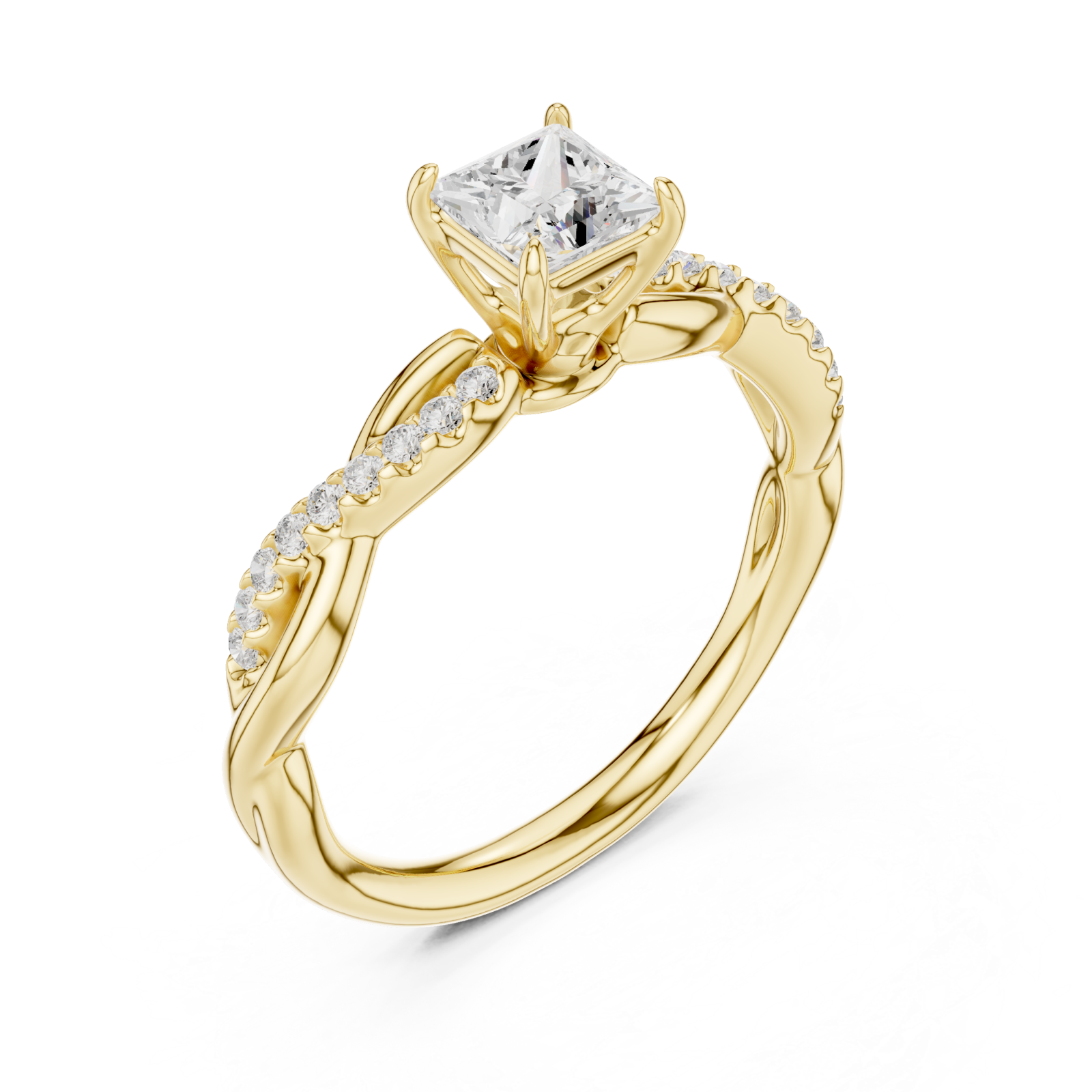 Gold Gracewoven Radiance Eternity Engagement Ring Right View