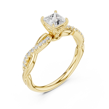 Gold Gracewoven Radiance Eternity Engagement Ring Right View