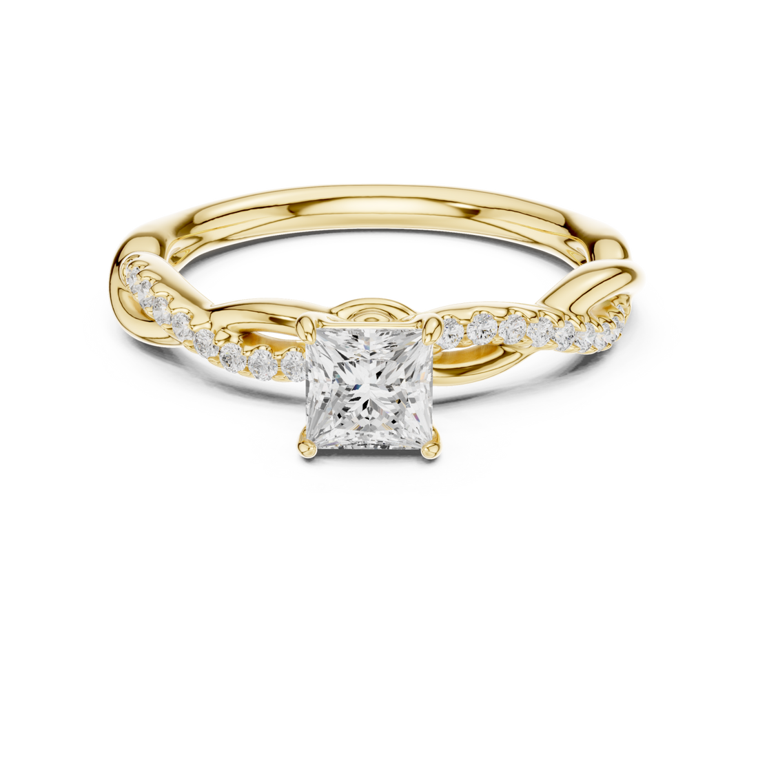 Gold Gracewoven Radiance Eternity Engagement Ring Right View