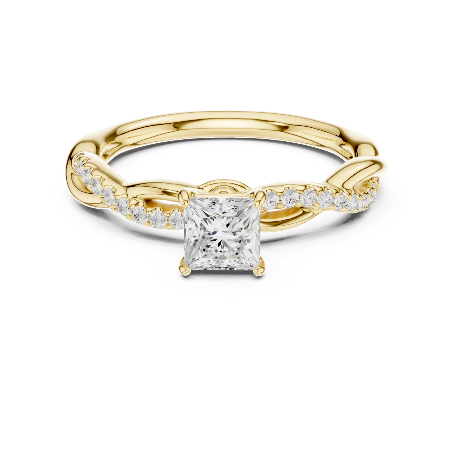  Gold Gracewoven Radiance Eternity Engagement Ring Front View