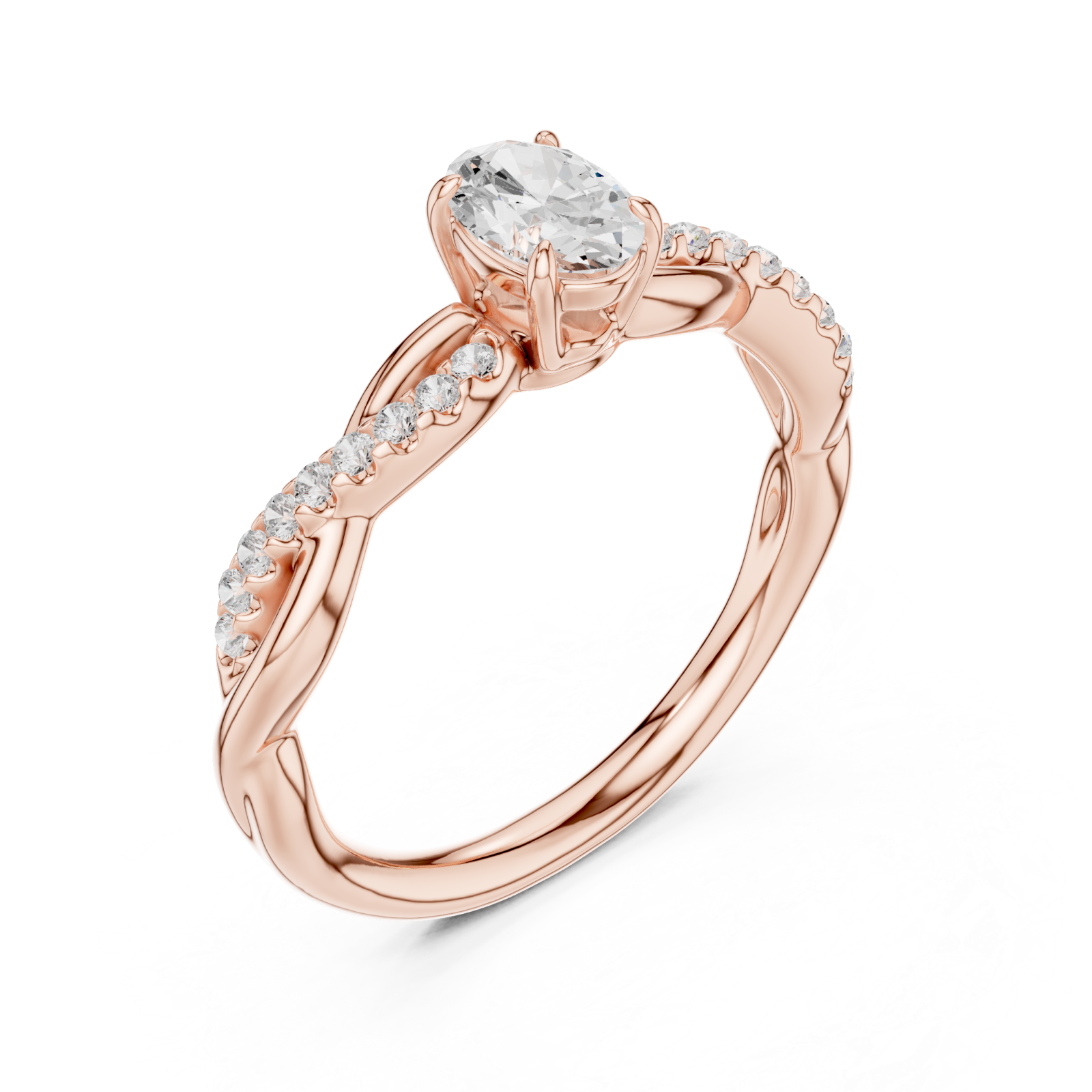  Rose Gold Eternal Grace Solitaire Band Right View