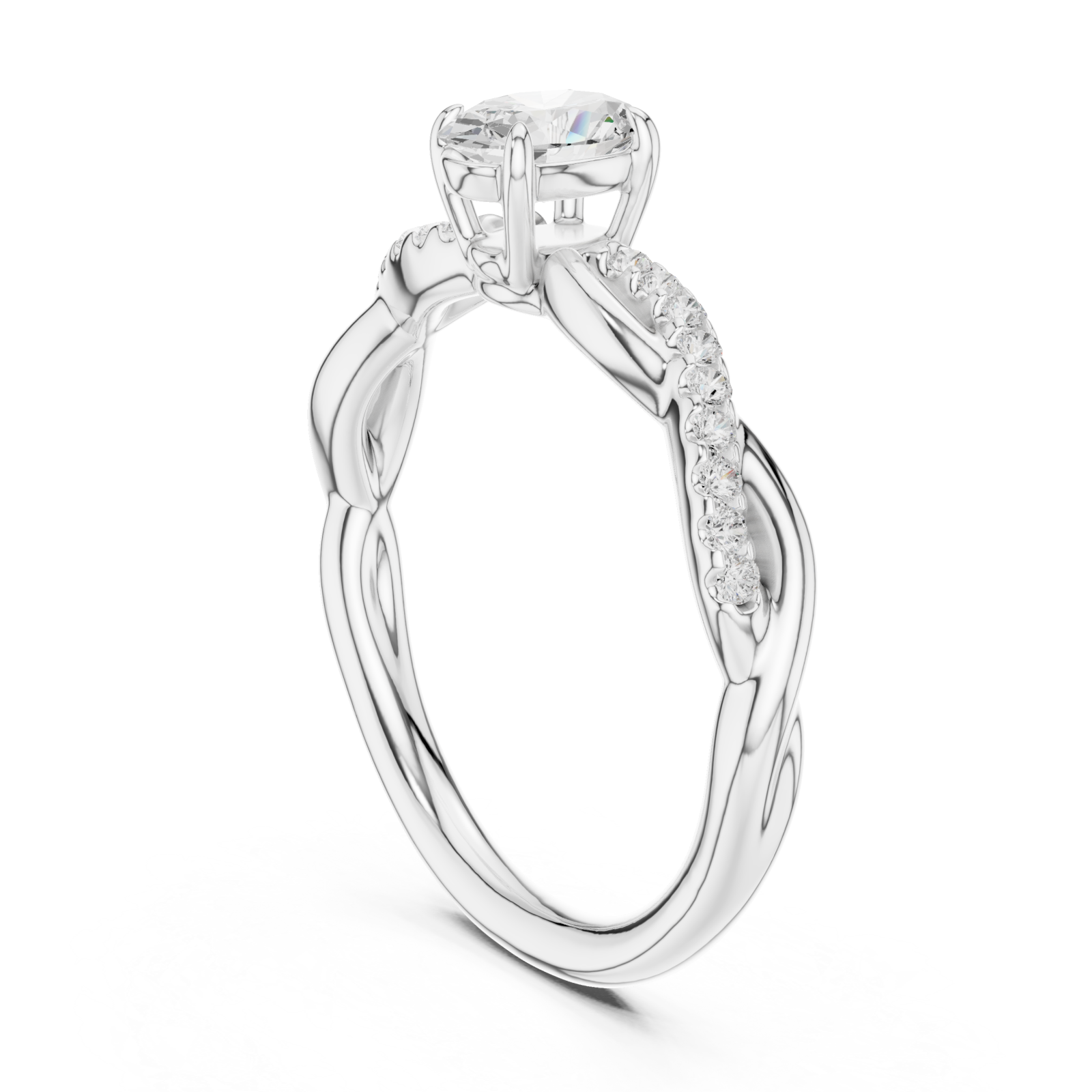  White Gold Eternal Grace Solitaire Band Left View