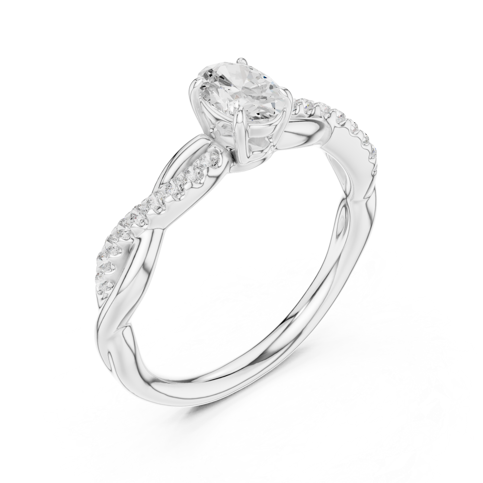  White Gold Eternal Grace Solitaire Band Right View