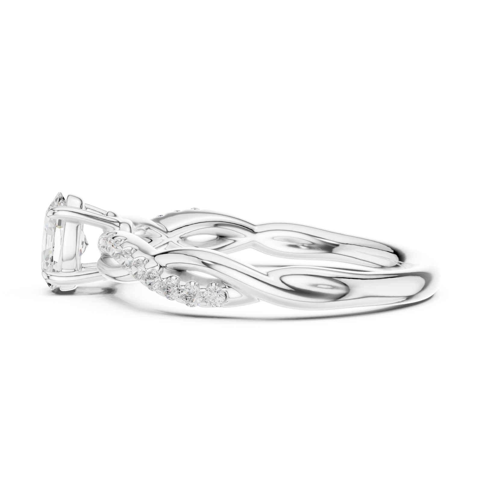  White Gold Eternal Grace Solitaire Band Side View