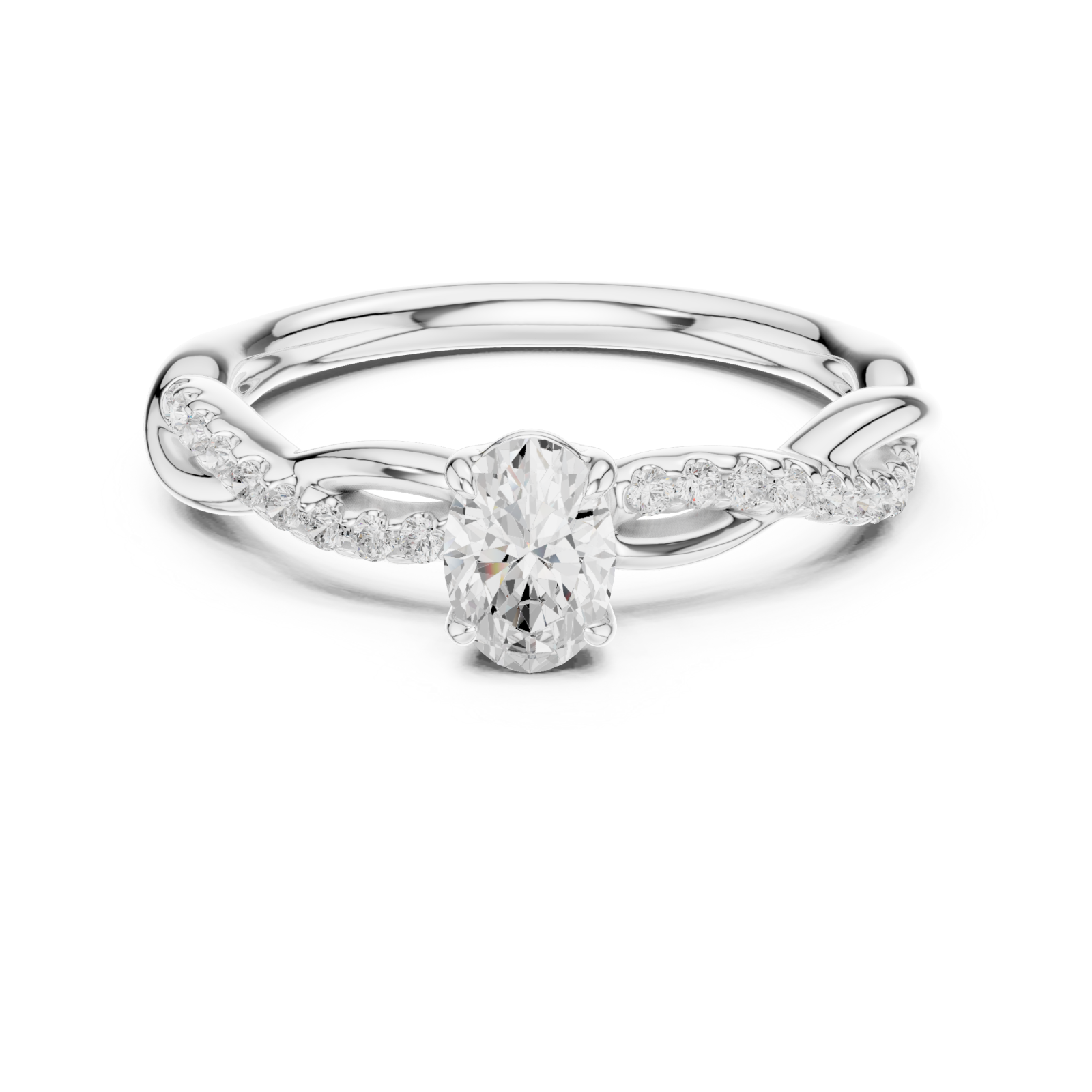  White Gold Eternal Grace Solitaire Band Front View